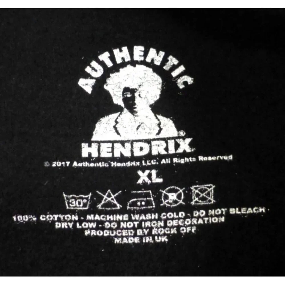 Authentic Hendrix Psychedelic Rock Band T Shirt Vintage Style Graphic Tee - Picture 3 of 5